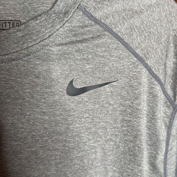 NIKE PRO Combat DRI-FIT Mens Compression Short Sleeve Shirt Size XL Gray - Picture 2 of 10